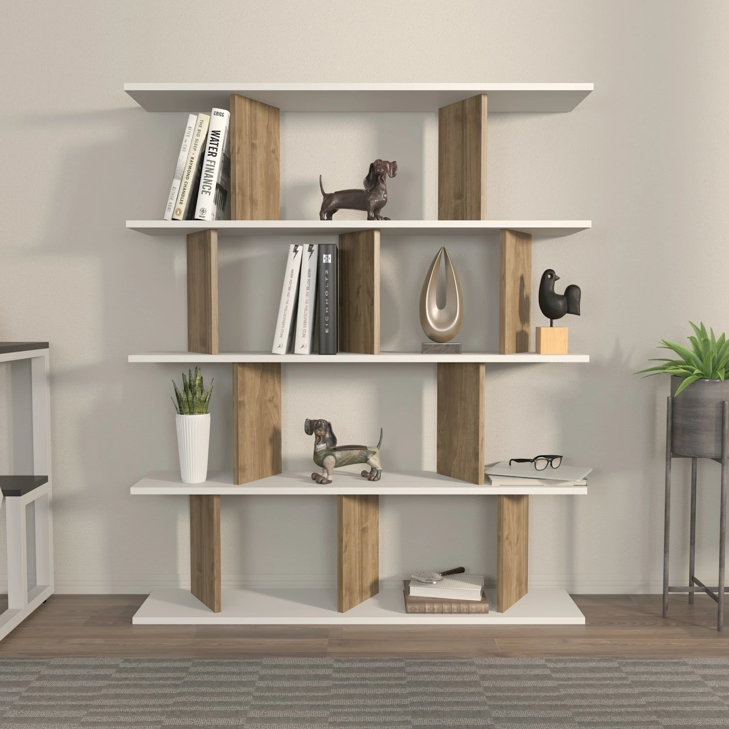Raft librash Hanah Home, Grace, bardhë dhe arre
