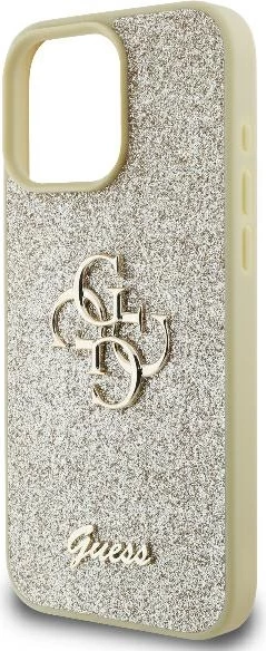 Mbështjellës Guess Fixed Glitter Big 4G për iPhone 16 Pro, Ari