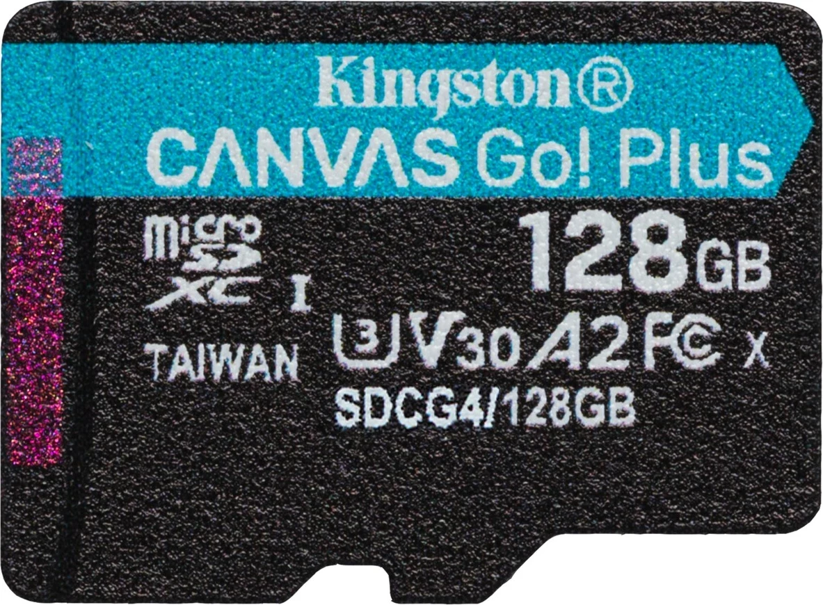 Kartë memorie microSDXC Kingston Canvas Go Plus Gen4 128GB me adapter, E zezë