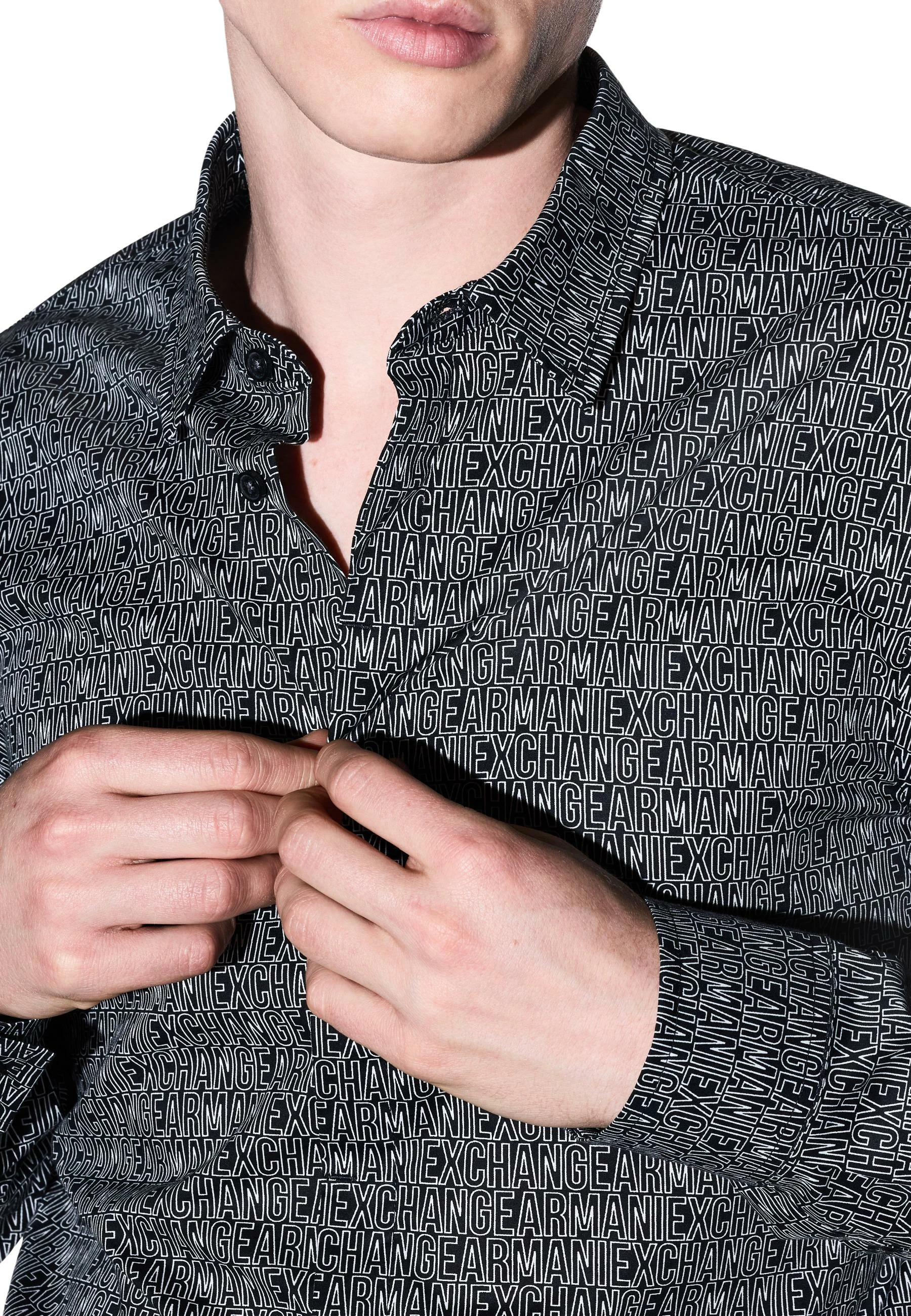Këmishë për meshkuj Armani Exchange XM000625 AF13184, e zezë/bardhë [Madhësia: XL]