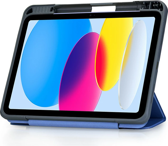 Mbështjellës për tablet DEQSTER Rugged MAX, për iPad 10.9" (Gen 10), flip case, me stand, blu