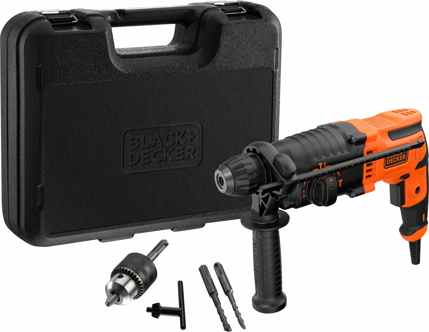 Çekiç shpues elektropneumatik Black&Decker BEHS01K 650W SDS Plus, set me valixhe, e zezë