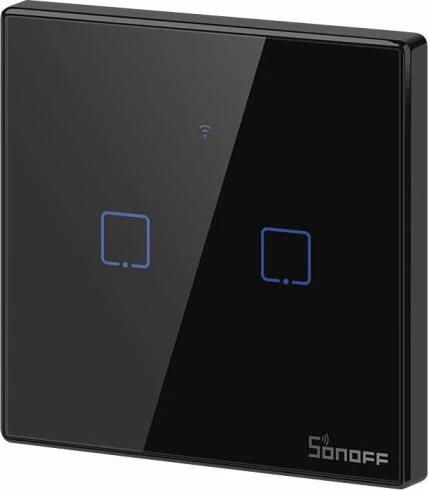 Switch muri smart SONOFF T3EU2C-TX, Wi‑Fi, 2-kanal (Dual), EU 86x86mm, i zi 2