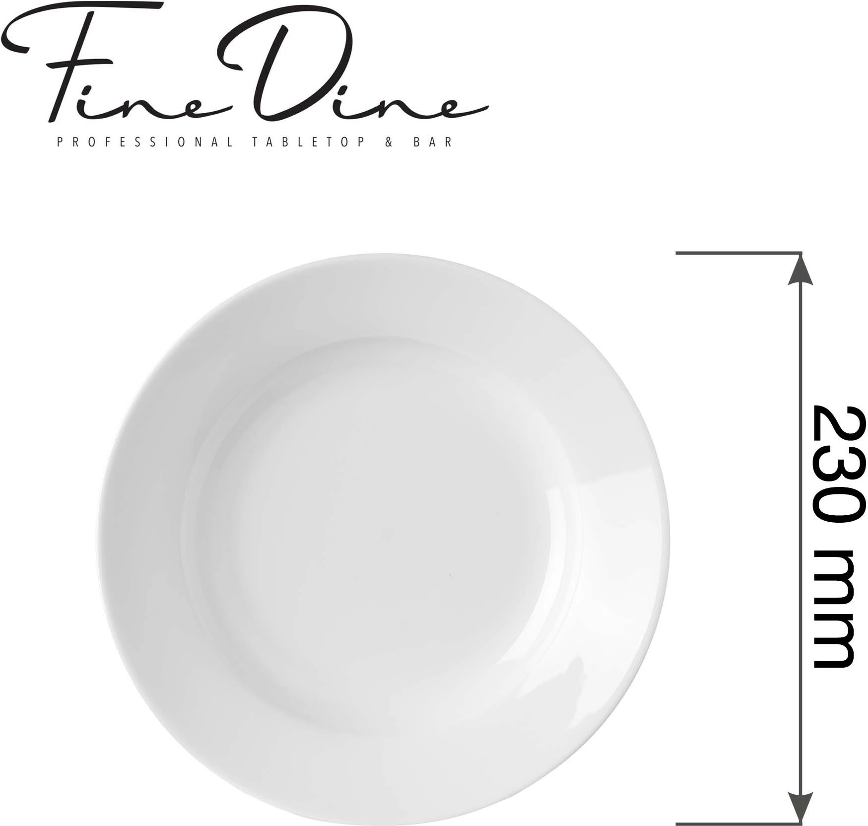 Pjatë e thellë Fine Dine Pure Bianco 230mm 200ml, e bardhë, set 6 copë