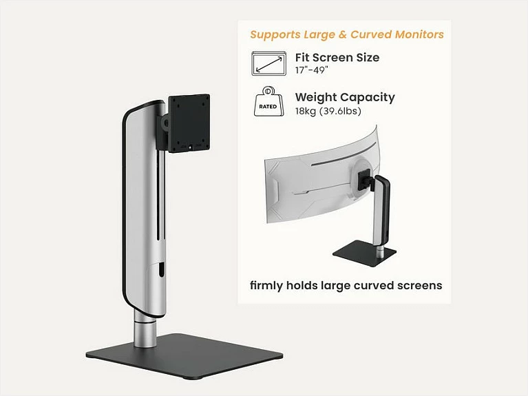 Mbajtëse monitori EQUIP 650129, për tavolinë, 17"-49", VESA 75x75/100x100, 18 kg, argjendtë