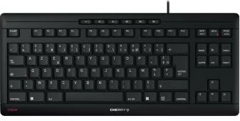 Tastierë, Cherry, STREAM KEYBOARD TKL JK-8600FR-2 (JK8600FR2), USB me kabllo, TKL pa numpad, layout AZERTY, me taste të qeta SX, e zezë