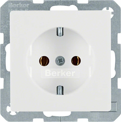 Prizë muri Berker 41436089, SCHUKO Type F, 16A 250V, e bardhë