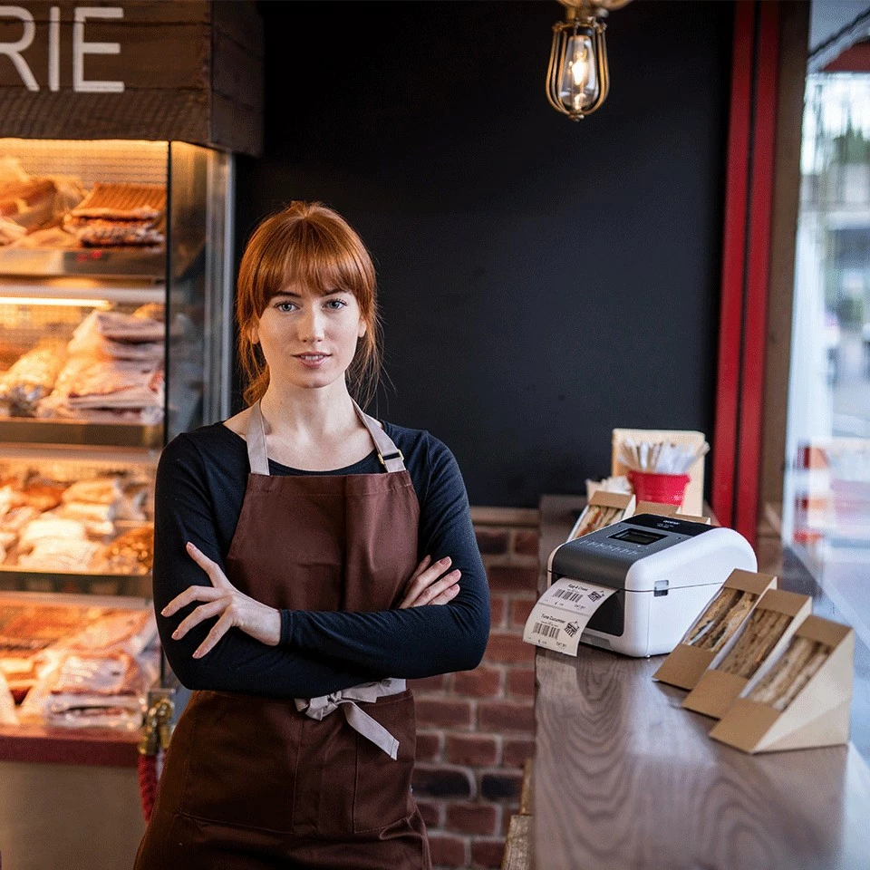 Printer etiketash Brother TD-4550DNWB, 300x300 DPI, Wi-Fi/Bluetooth, gri/bardhë