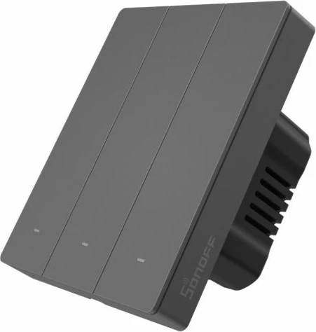 Switch muri smart Wi‑Fi SONOFF M5-3C-80, 3-kanalësh, antracit