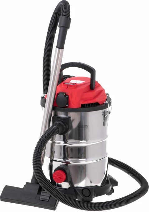 Fshesë me korrent industriale ADLER Camry CR7045 25L 3400W max, e thatë/e lagësht, me prizë për vegla, e kuqe/argjendtë