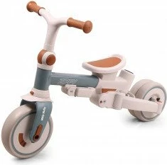 Tricikël fëmijësh Milly Mally Zippy, 12+ muaj, 25 kg max, ulëse rrotulluese 180°, rrota shkumë, kornizë çeliku, me tendë dhe shtytës prindi, Blu