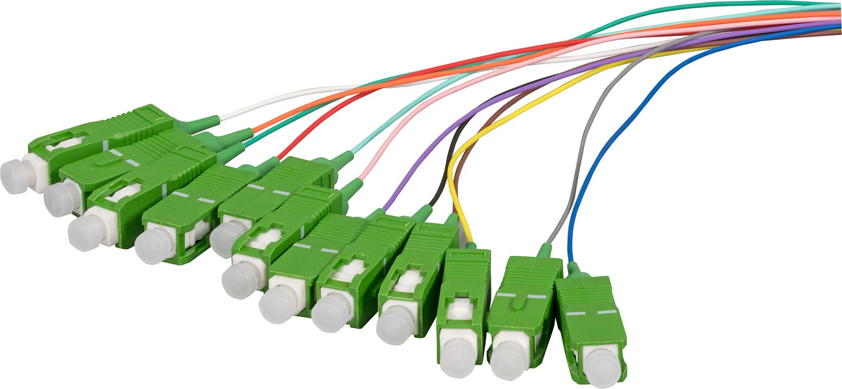 Pigtail fibër optike EFB Elektronik SC/APC OS2 G657A2, 2 m, set 12 copë, shumëngjyrësh