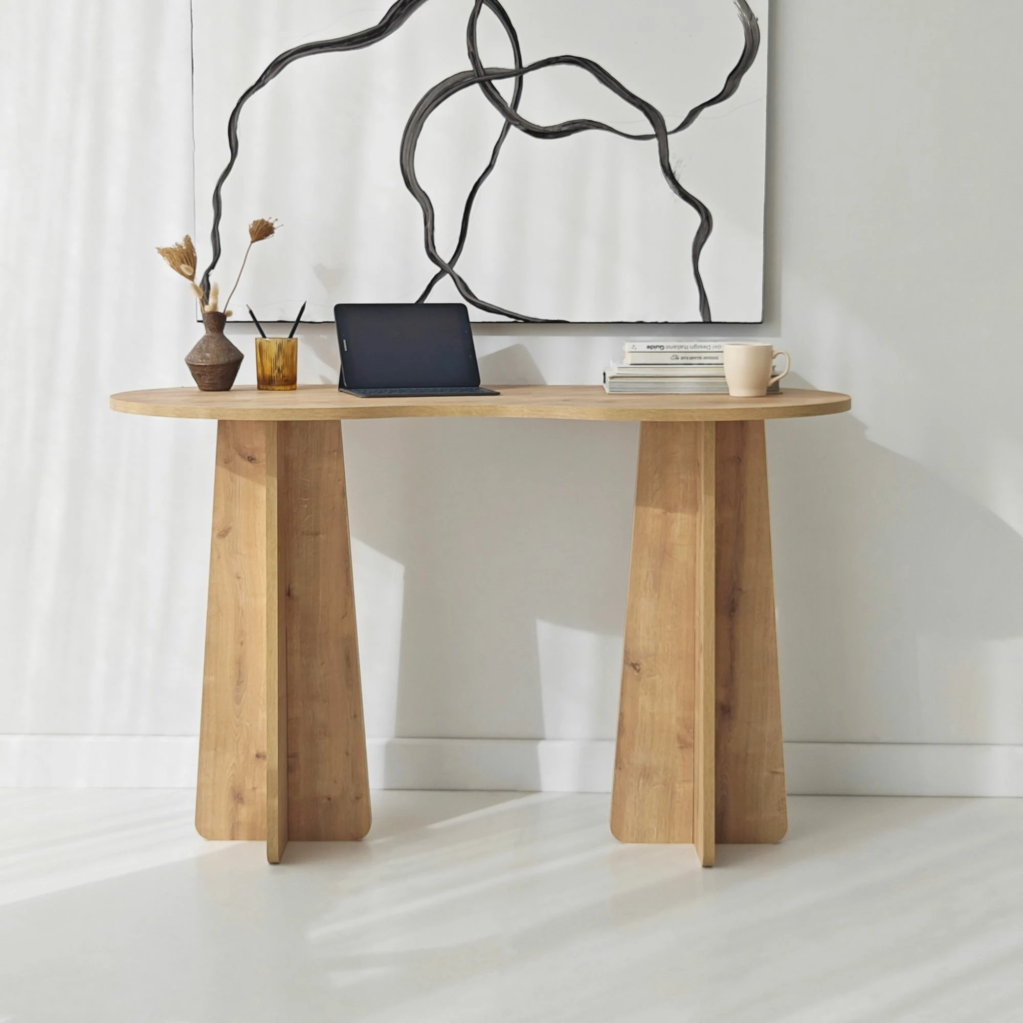 Tavolinë pune, ngjyrë Sapphire Oak, Skye Decor, Infini