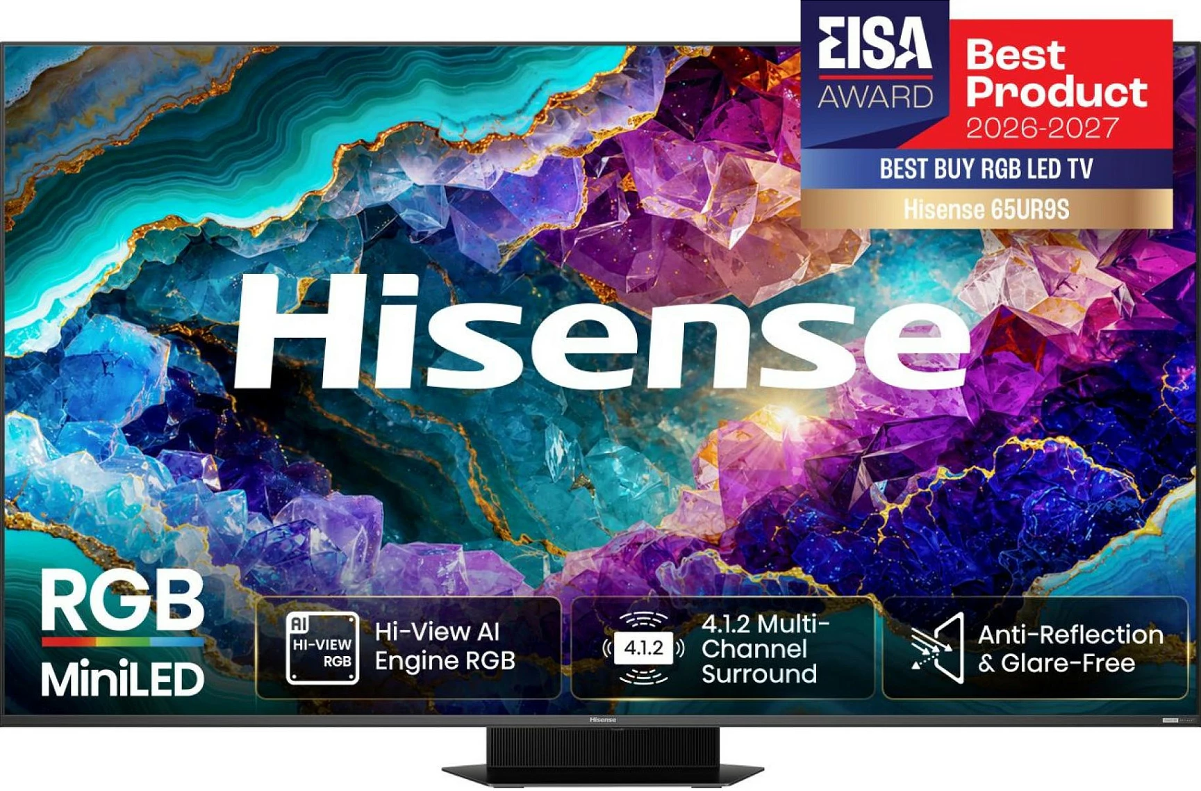 Televizor Smart Hisense 65UR9DS, 65" 4K RGB MiniLED, 170Hz, WiFi/Bluetooth, USB-C, i zi/gri