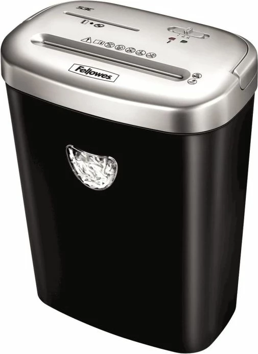 Shkatërrues dokumentesh Fellowes Powershred 53C, DIN P-4, 10 fletë, kosh 23 L, prerje shirita 4x35 mm, zi/argjend
