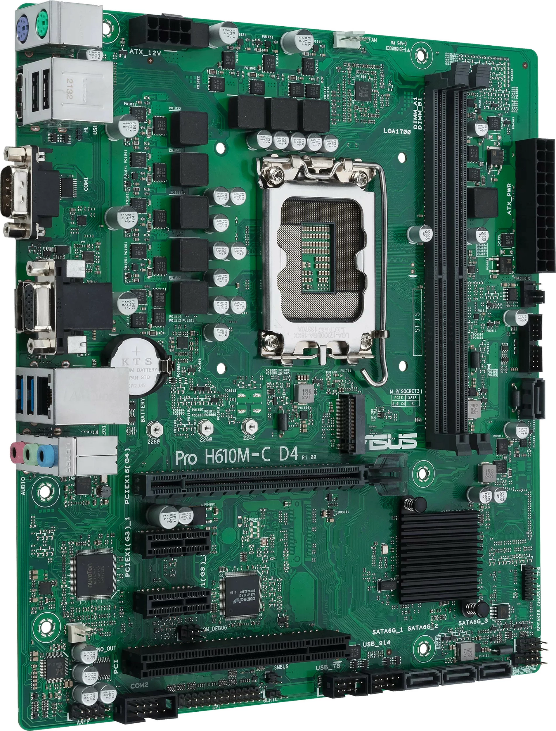 Pllakë amë ASUS PRO H610M-C D4-CSM, Intel, LGA 1700, DDR4-SDRAM, 64 GB