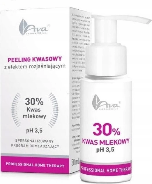 Eksfoliant fytyre për femra Ava Laboratorium Professional Home Therapy Lactic Acid 30%, 50ml