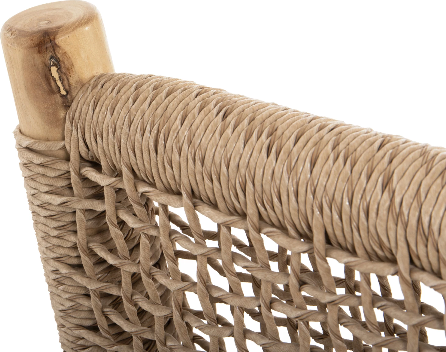 Divan për jashtë 2-vendësh LONDER FH5984 dru TEAK dhe ratan sintetik i përdredhur 120x75x78H cm