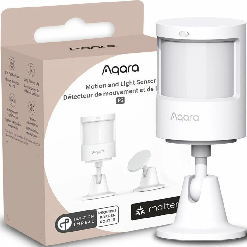 Sensor lëvizjeje dhe drite Aqara P2, Matter/Thread, bateri CR2450, offline, i bardhë