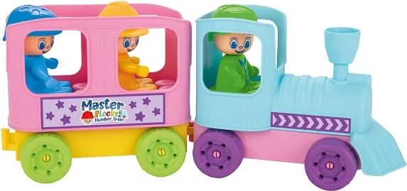 Set lodër për fëmijë Pilsan master blocks number train