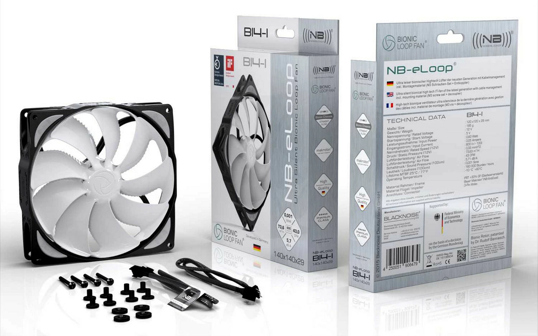 Ventilator për kasë Noiseblocker NB-eLoop B14-PS, 140mm PWM, i zi