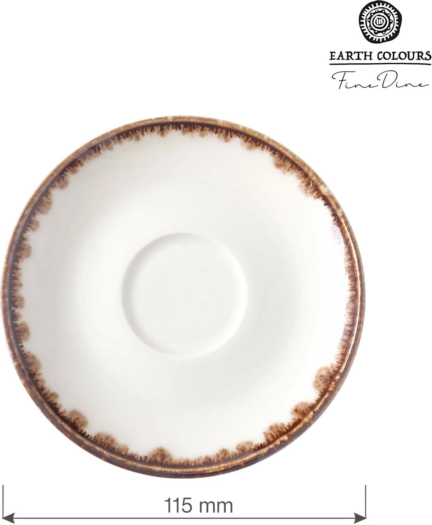 Pjatëz espresso Fine Dine Vanilla, 115 mm, porcelan, set 6 copë, krem