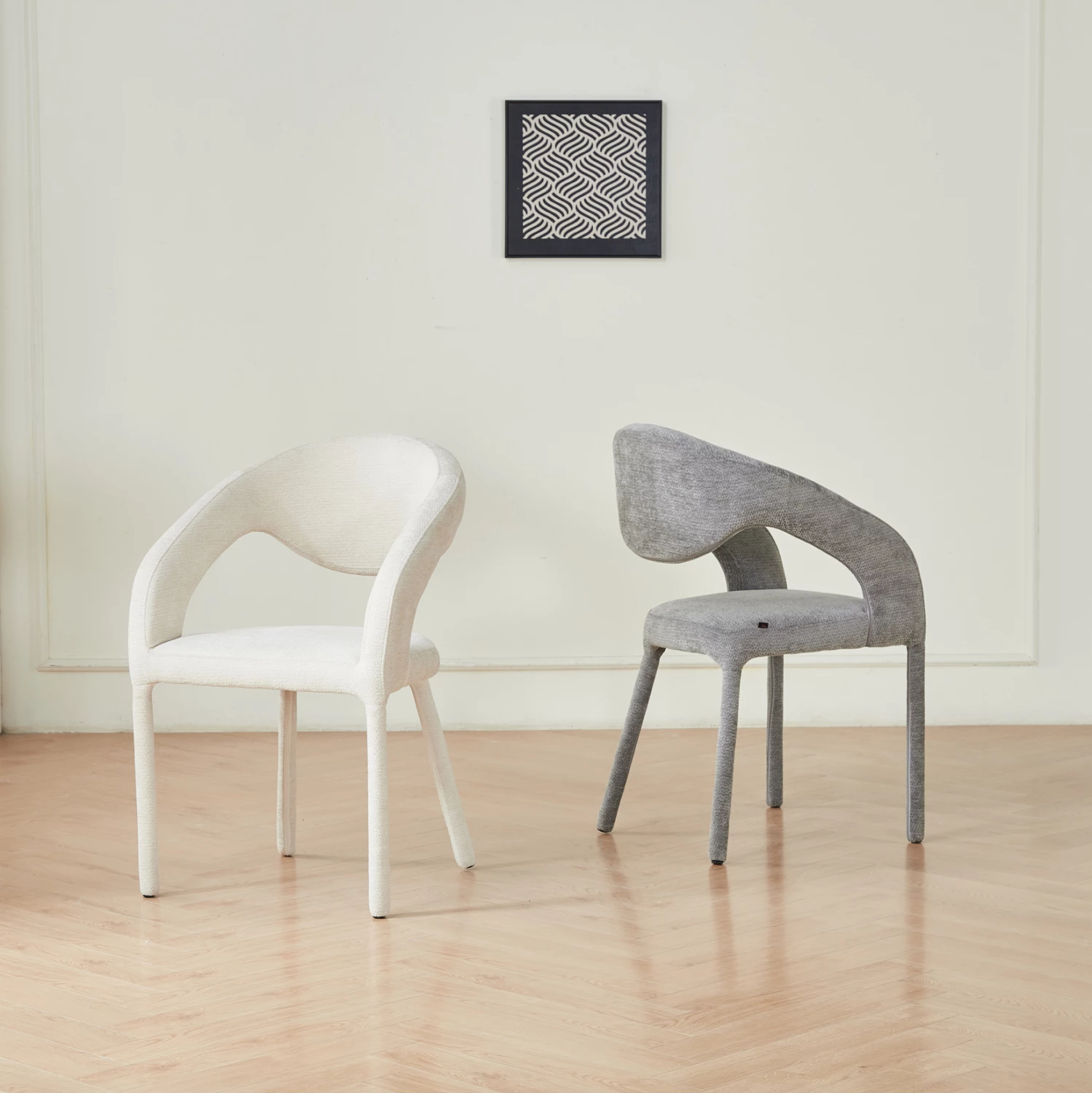 Karrige ngrënieje Ofilia, material lino ecru, FH18363.02, 58x54.5x85.5cm
