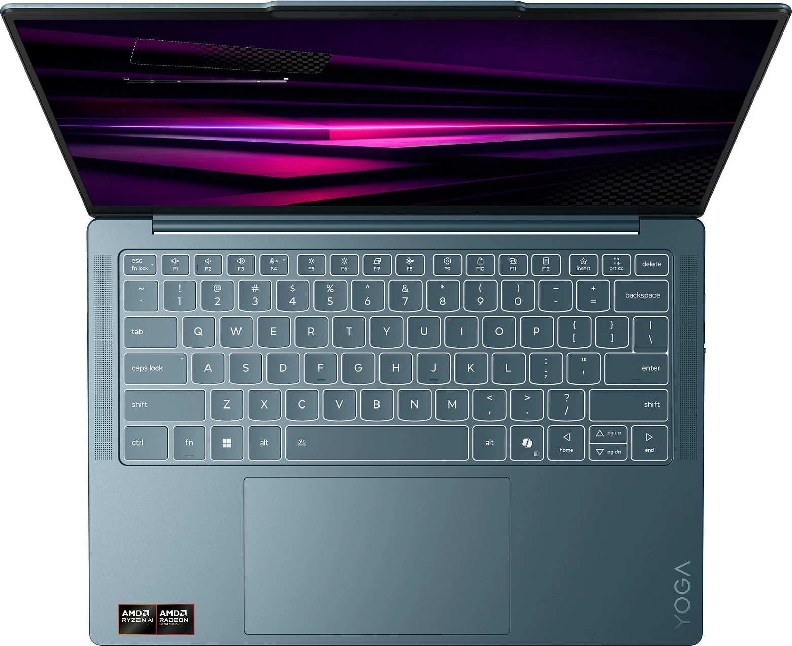 Laptop Lenovo Yoga 7 Slim Ryzen AI 5 430, 16GB RAM, 512GB SSD, 14" WUXGA, Tidal Teal