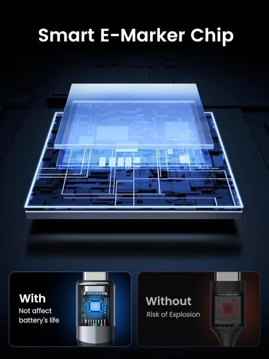 Kabllo USB-C në USB-C UGREEN 80150, USB 3.1 Gen2 10Gbps, PD 240W, 4K@60Hz, 1m, e zezë