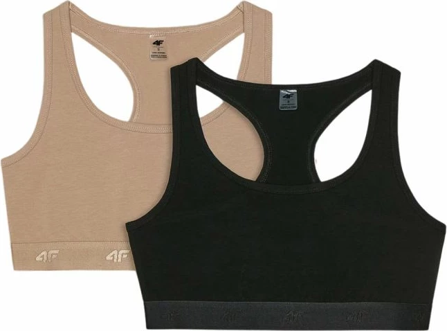 Sutjena sportive 4f femra, bezhë/krem dhe të zeza