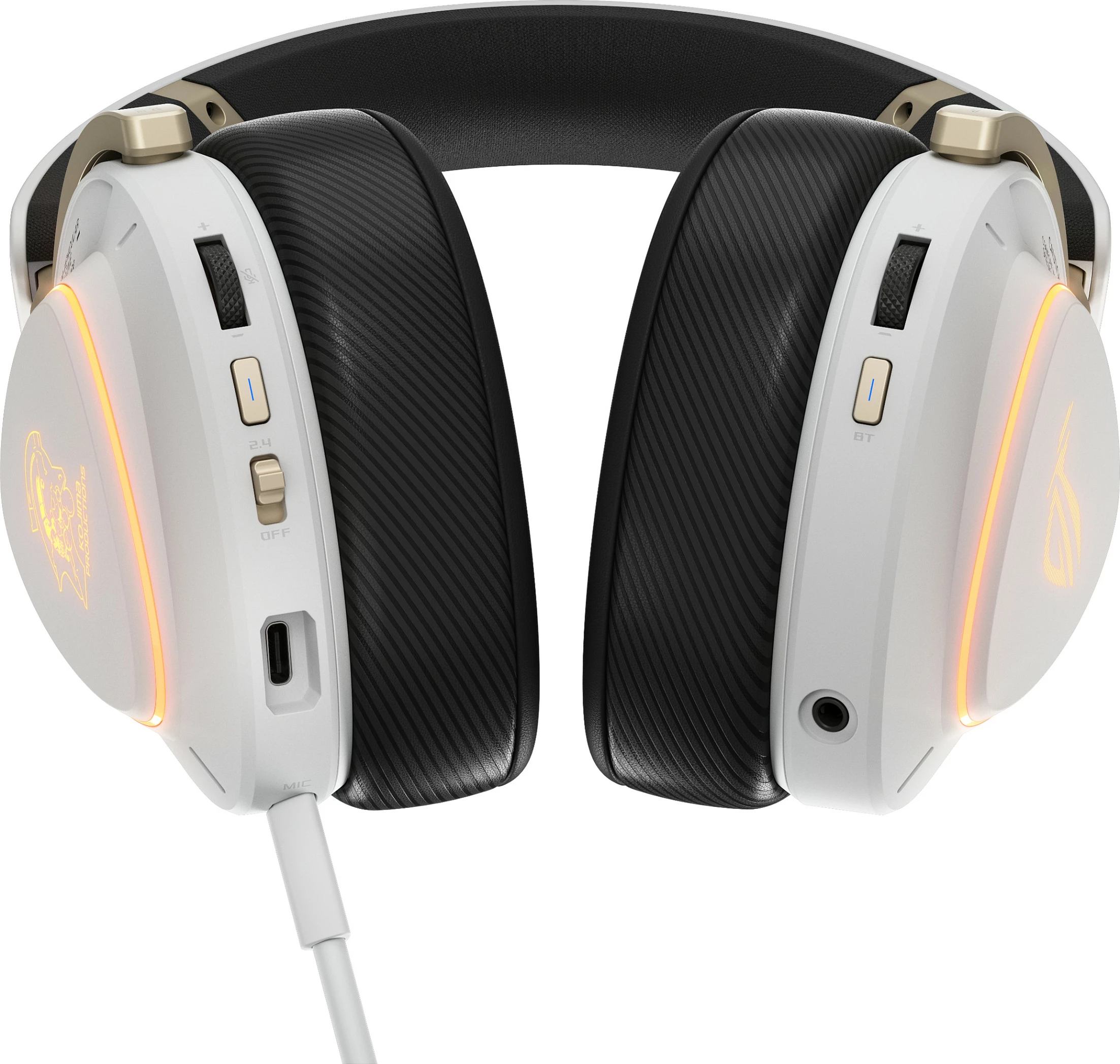 Kufje gaming ASUS ROG Delta II-KJP, wired & wireless, Bluetooth/2.4GHz, RGB, 3.5mm, bardhë/zi