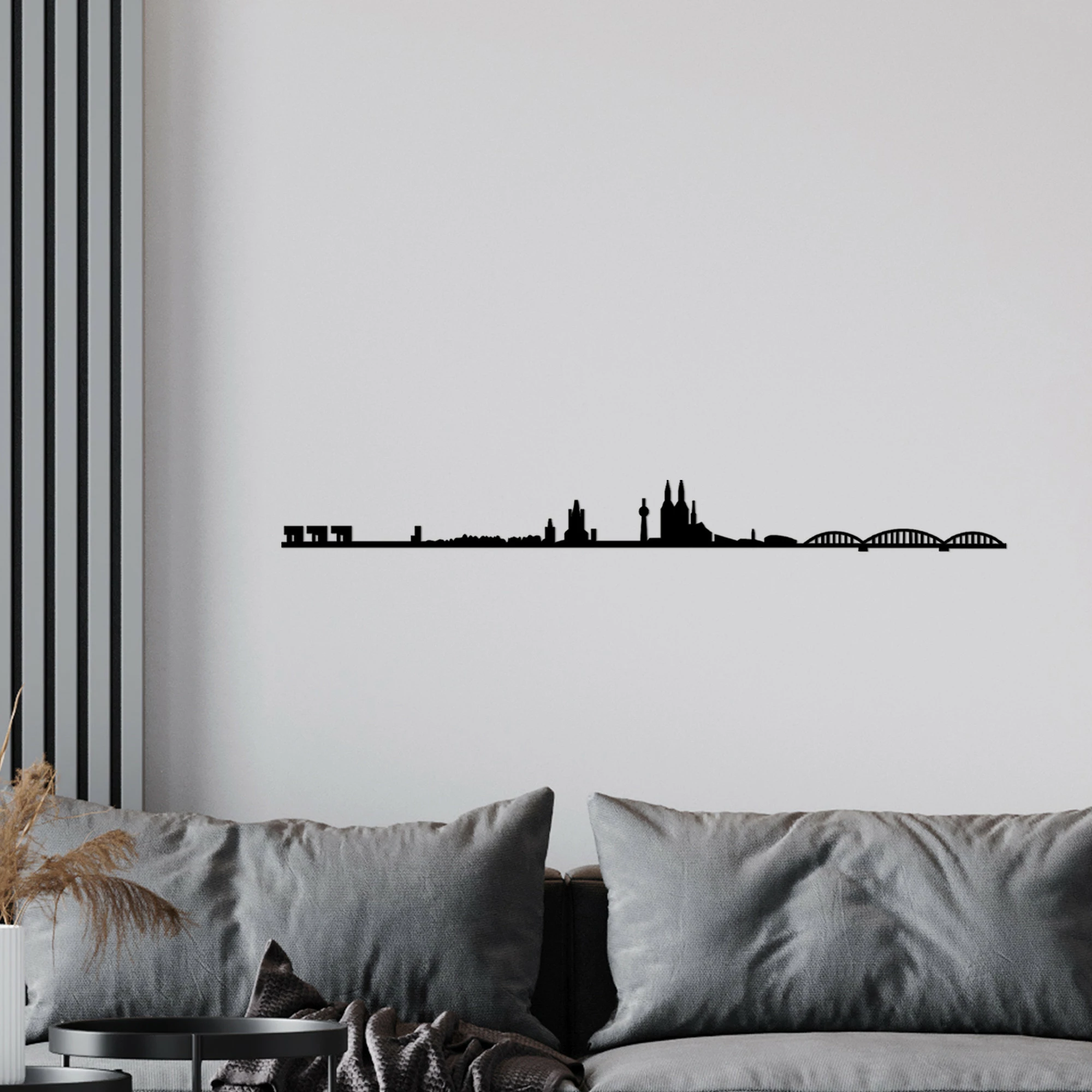 Aksesor dekorativ metalik për mur, skyline i Këlnit, Wallity