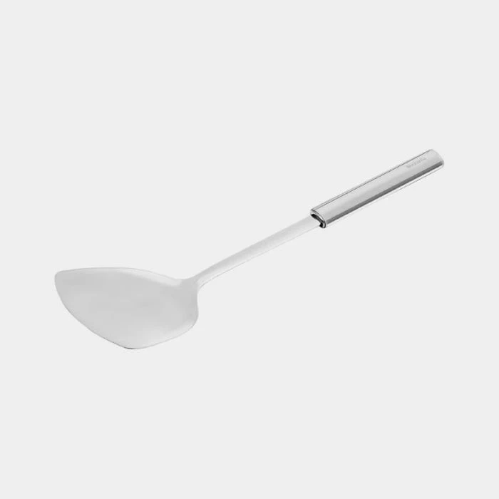 Spatulë për wok Brabantia 250927, çelik inox, ergonomike, e përshtatshme për lavastovilje, e bardhë