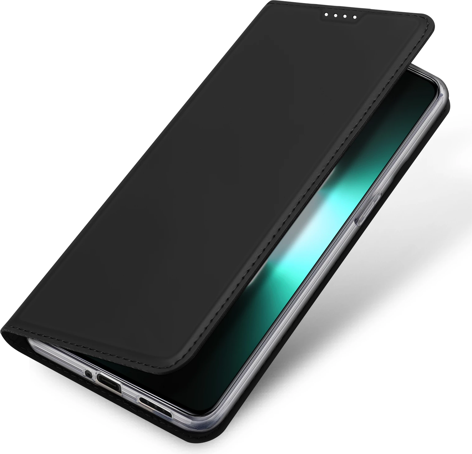 Mbështjellës Dux Ducis Skin Pro për Realme GT Neo 5 / Realme GT3, me kapak, xhep kartelash, funksion standi, e zezë