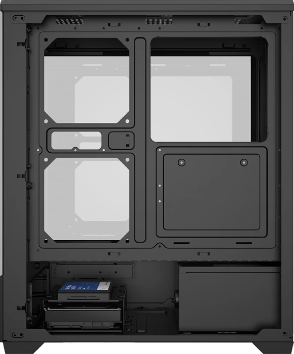 Kasë DarkFlash C365 mini tower, tempered glass 270°, pa ventilatorë, e zezë