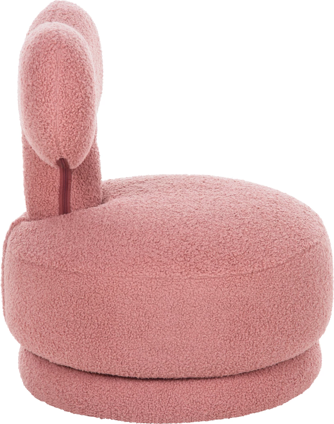 Karrige për bar me mbështetëse, rrotulluese, KRIVIO FH9775.02, ngjyrë rozë e pluhurosur, pëlhurë boucle, 52x53x60 cm