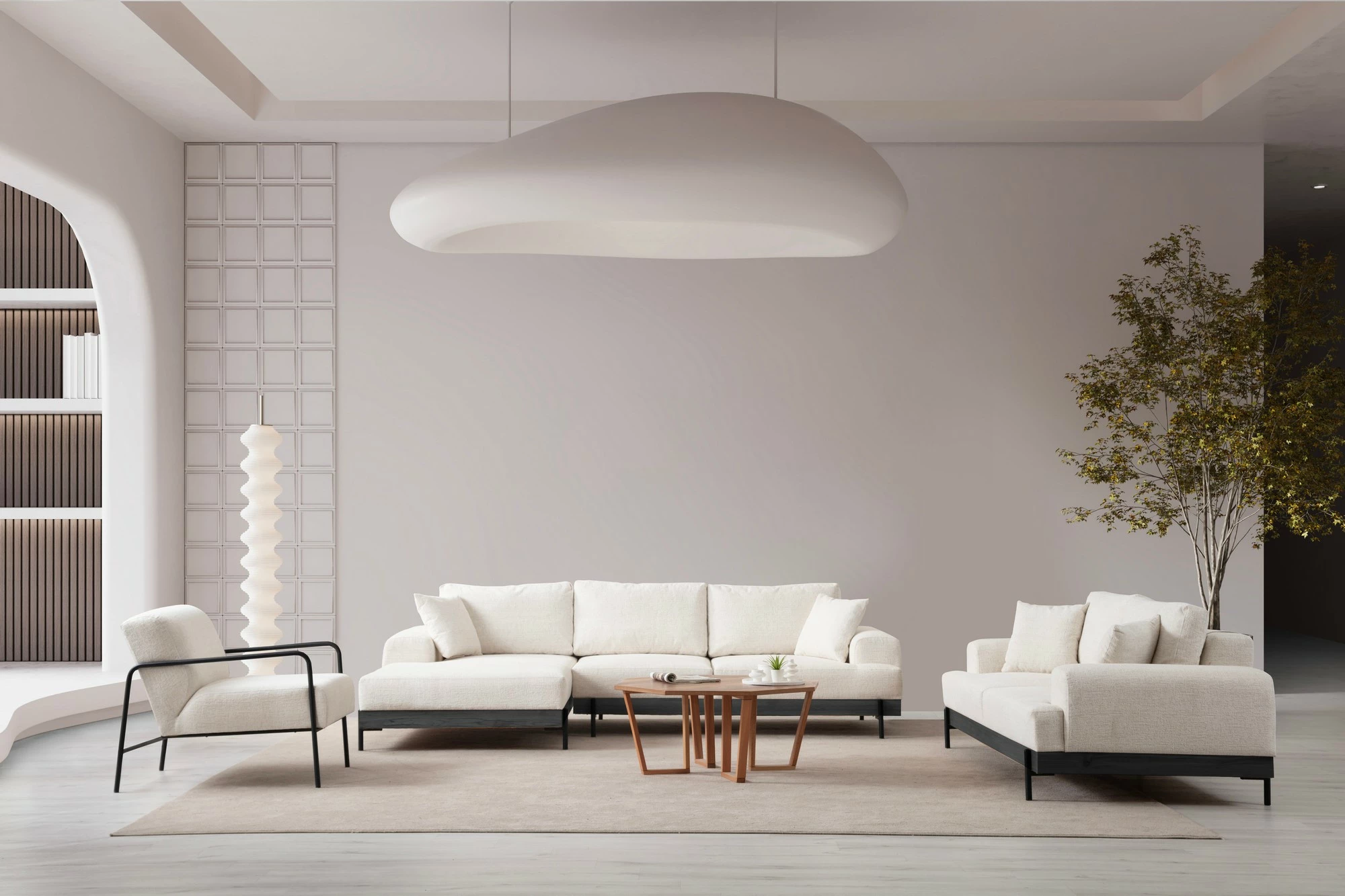 Këndare Atelier del Sofa, e zezë majtas - e bardhë