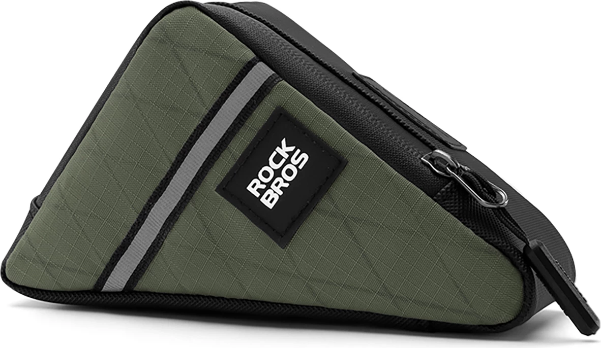Çantë trekëndore për kornizë biçiklete Rockbros 30180025004, 0.3L, e gjelbër