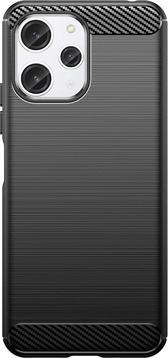 Mbështjellës Hurtel Carbon Case për Xiaomi Redmi 12, i zi