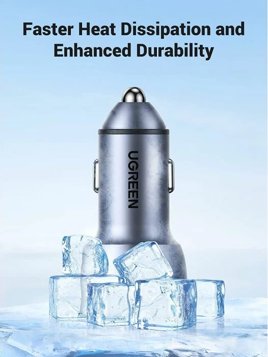 Karikues veture UGREEN 70594, 2x USB-C, QC 3.0, 40W, gri, në kuti