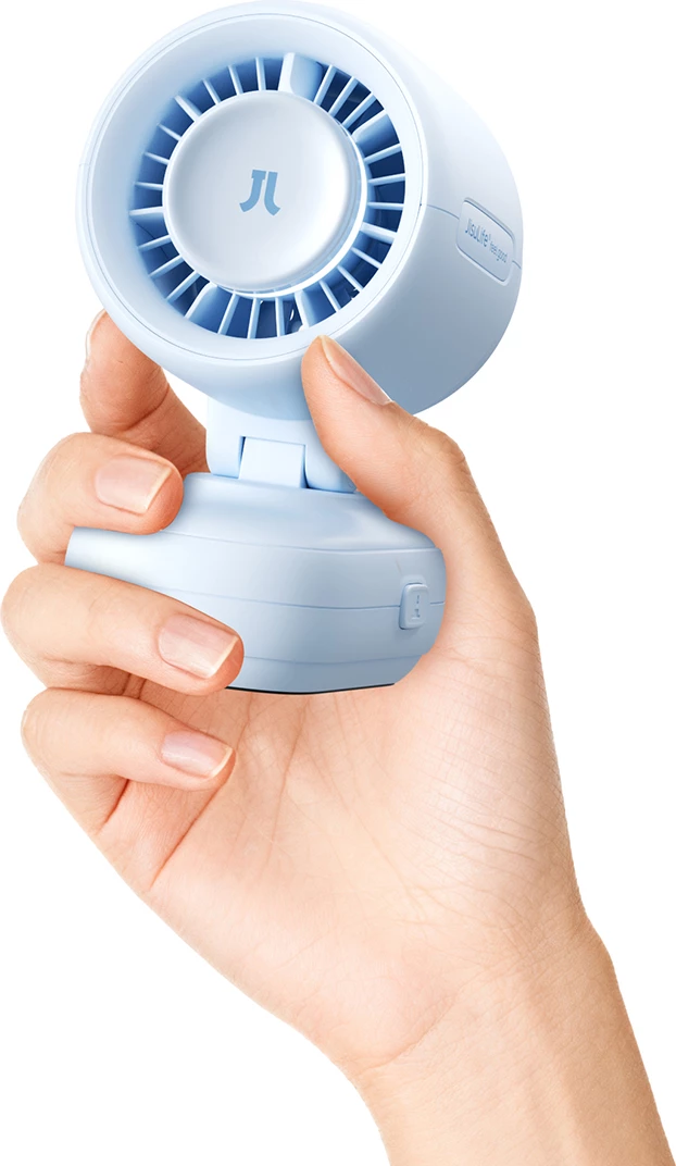 Ventilator mini për karrocë Jisulife Stroller Fan 4 5000mAh me kapëse metalike USB-C, blu