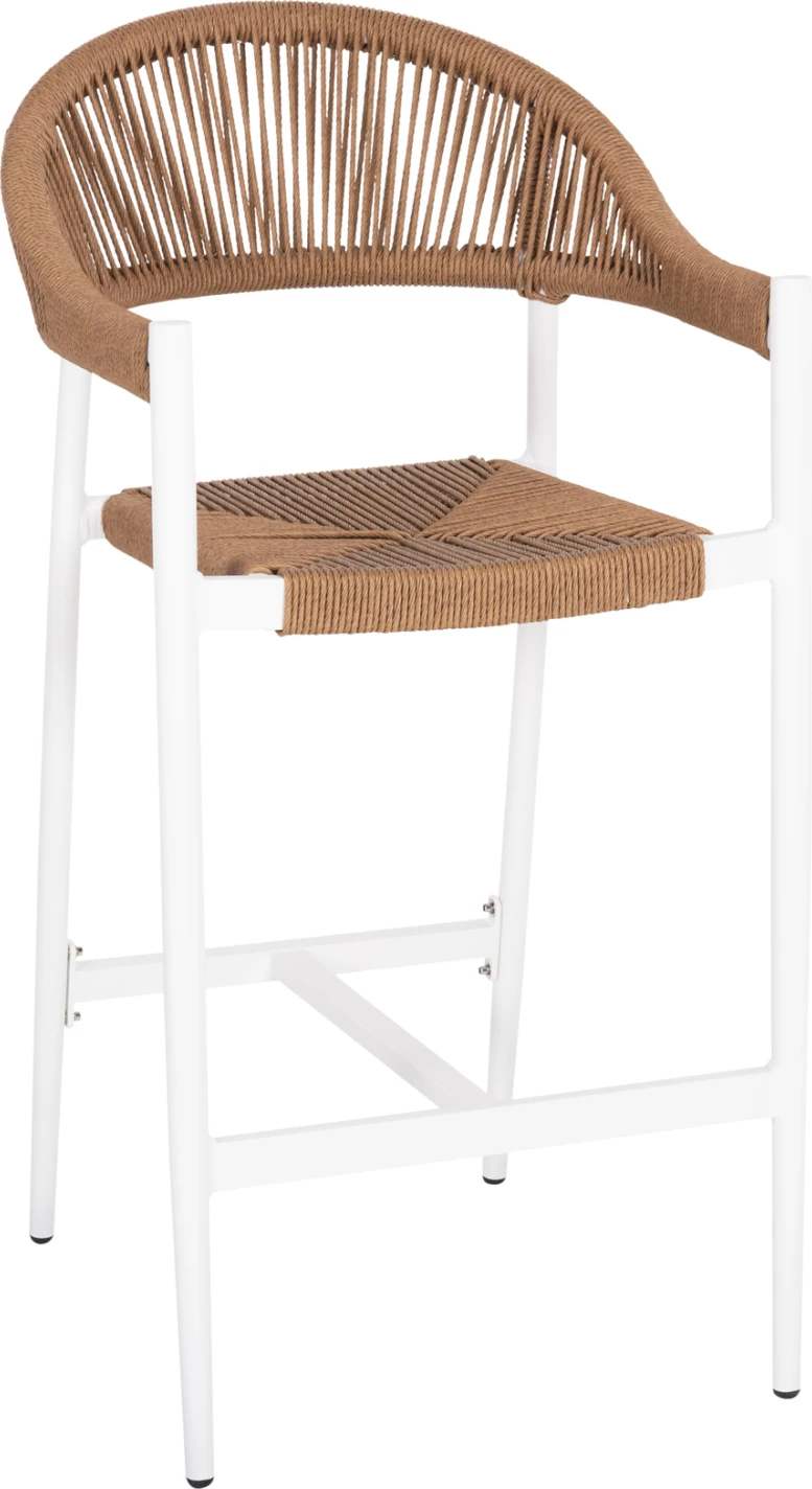 Karrige për bar alumini GREGG FH5788.11, e bardhë-rërë bezhë sintetike, 55x57x106H cm