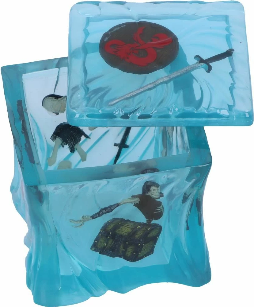 Kuti zarash NEMESIS NOW Dungeons & Dragons Gelatinous Cube, rrëshirë, e pikturuar me dorë, e licencuar zyrtarisht, transparente blu