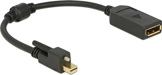 Adapter kabllo DeLOCK mini DisplayPort 1.2 me vidë në DisplayPort, 25cm, e zezë