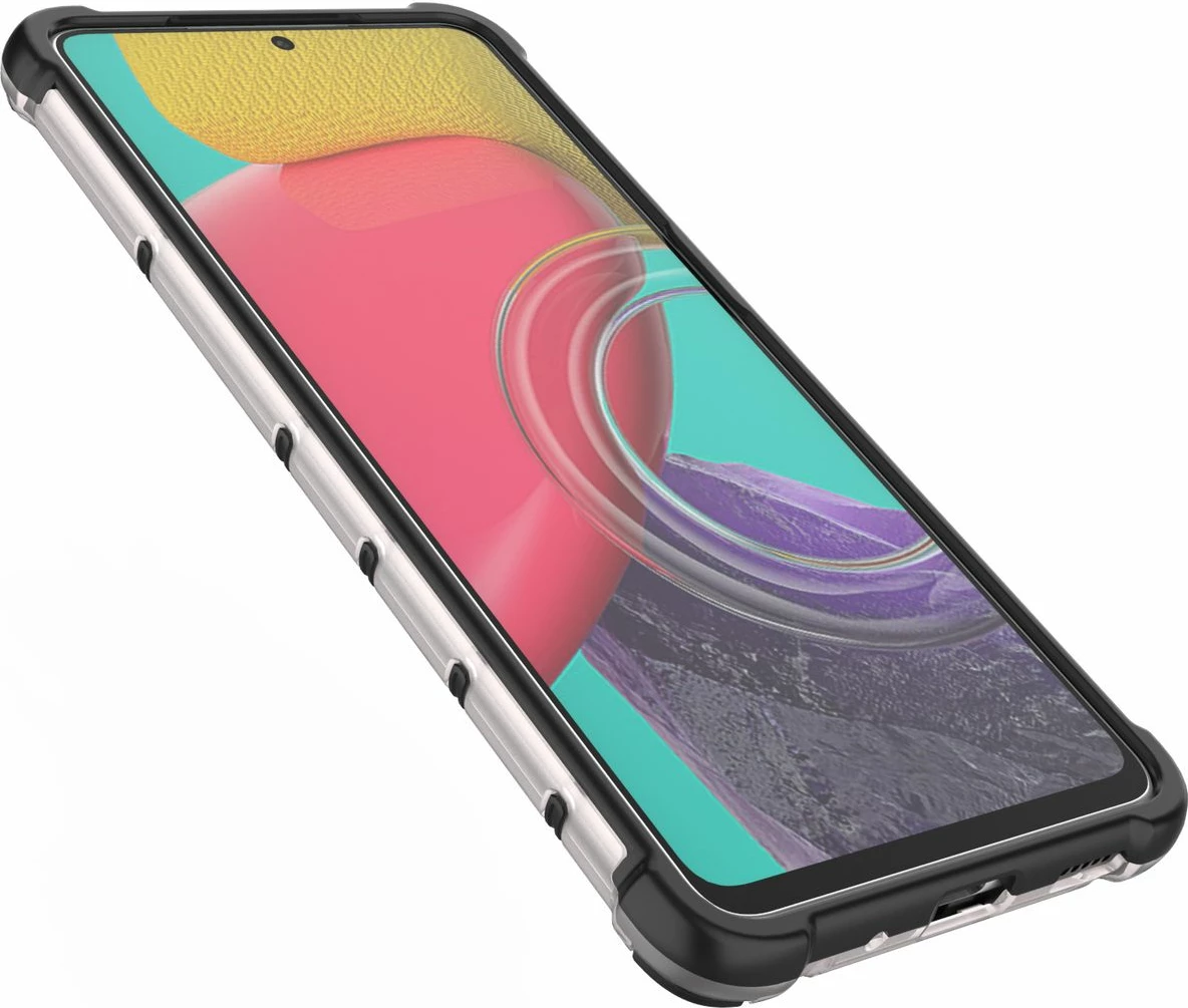 Mbështjellës Hurtel Honeycomb për Samsung Galaxy M53 5G, transparent