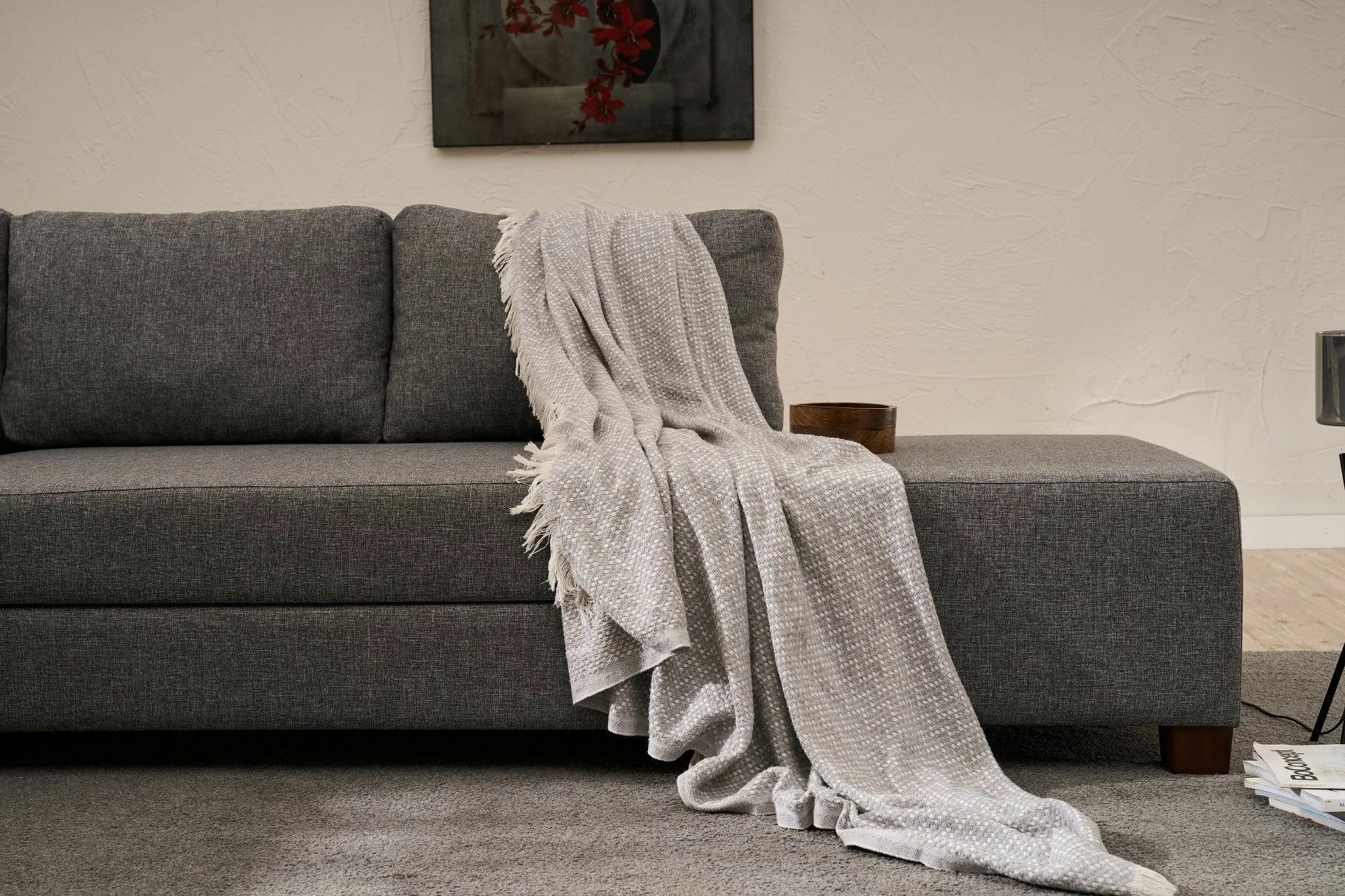 Kënd-sofë krevate Atelier del Sofa, Ali majtas, ngjyrë gri