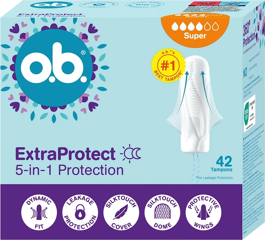 Tamponë për femra O.B. ExtraProtect Super 42 copë