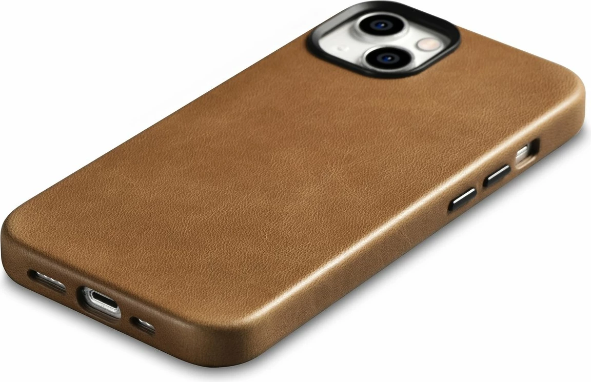 Mbështjellës iCarer Oil Wax Premium Leather me MagSafe për iPhone 14, Kafe