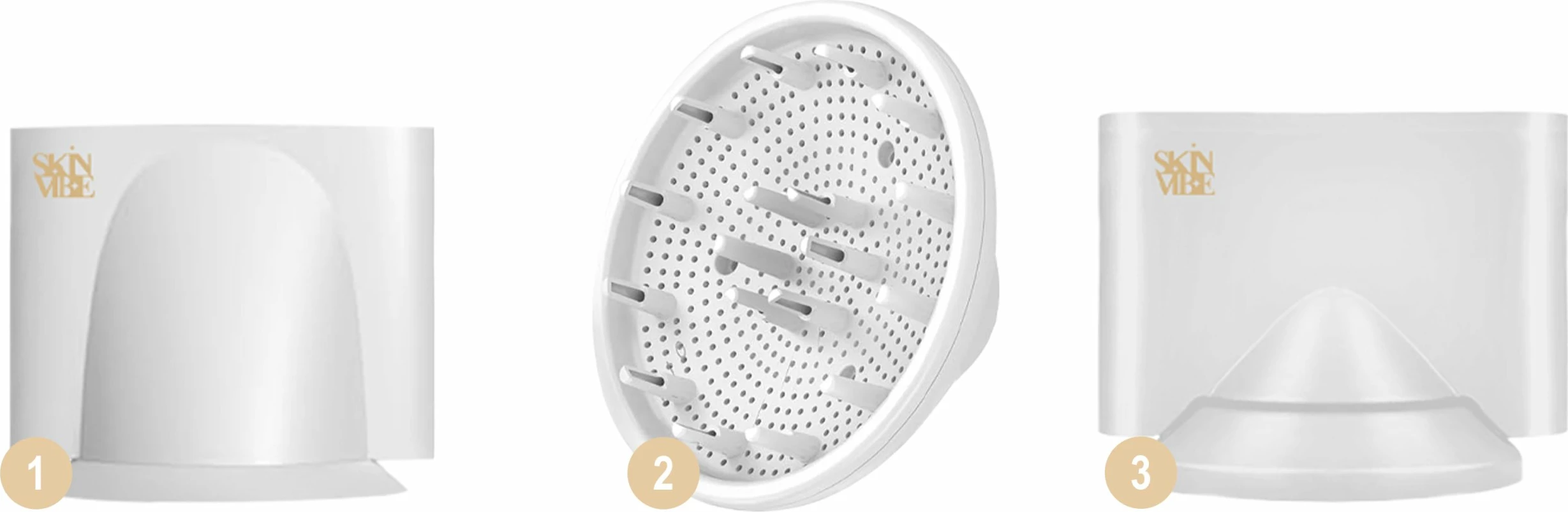 Tharëse flokësh SkinVibe Libra AirLoom SV-002WH 1500W me jonizim, ekran LCD, 3 aksesorë magnetikë, bardhë-ari