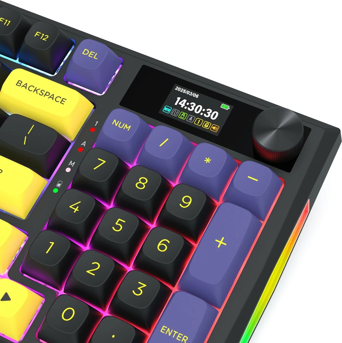 Tastierë gaming Redragon Glintstone K725LBY-RGB-PRO, mekanike 96%, wireless/wired, RGB, e zezë